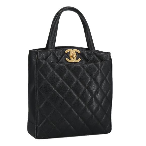 CHANEL Matelasse Hand Bag Caviar Skin Black CC - Picture 1 of 16